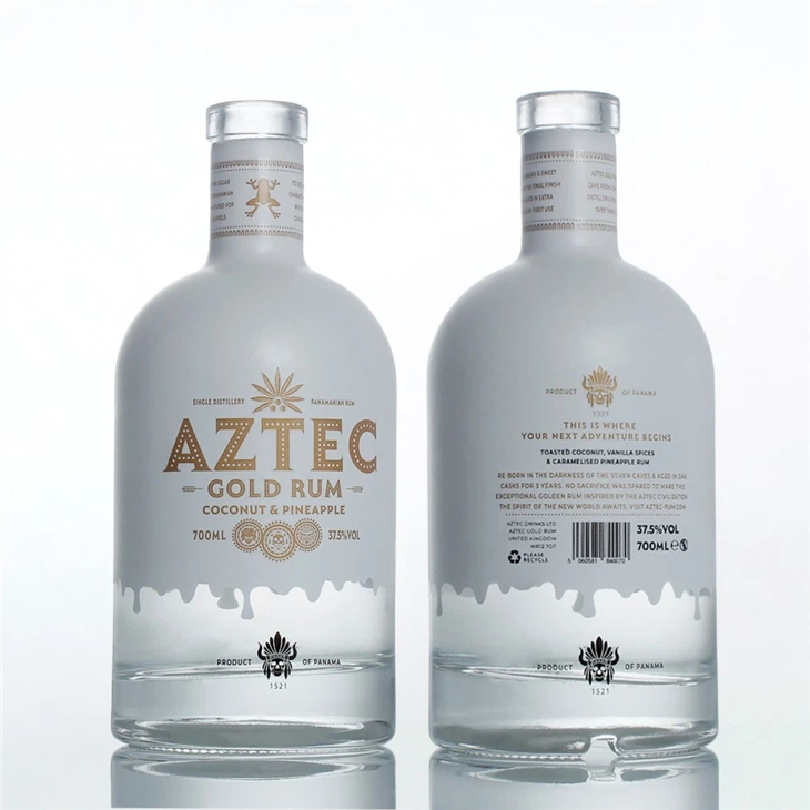 700ml Custom Printing Rum Liquor Glass Bottle, Bar Top