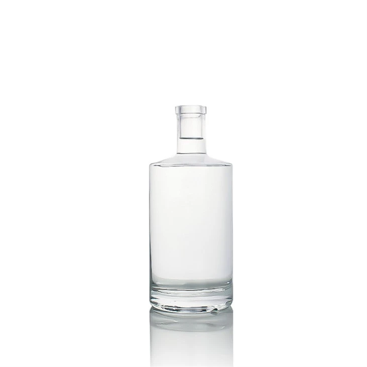 Botella de cristal transparente para licores, 750ml, 75cl, botella de ron y ginebra, tapa de barra