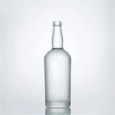 Botella de cristal del whisky del whisky de la botella de cristal de las bebidas espirituosas claras 750ml, tapa de la barra