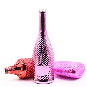 750ml Pink Electroplate Glass Bottle factory